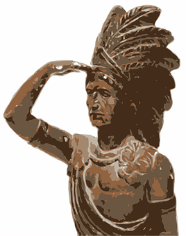 Native American Chief Saluting Silhouette PNG