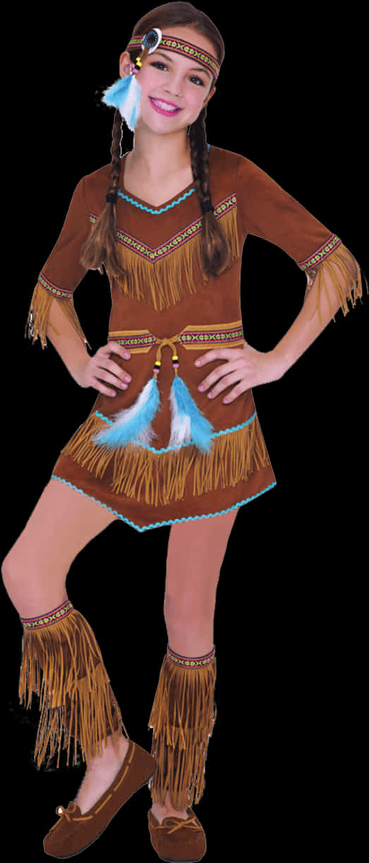 Native American Costume Girl PNG