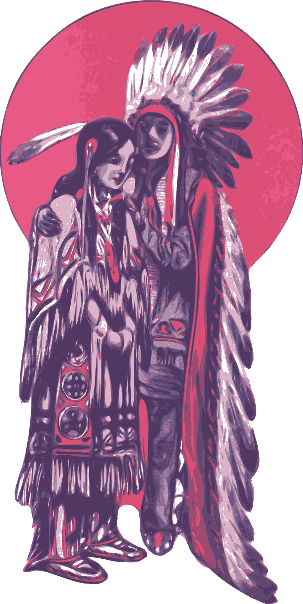 Native American Couple Artwork PNG