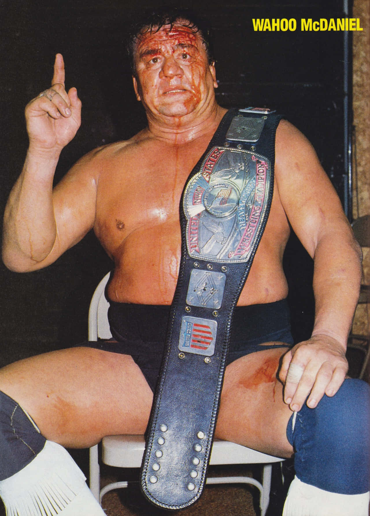 Nativeamerican-schwergewichts-champion Wahoo Mcdaniel 1985 Fotografie Wallpaper