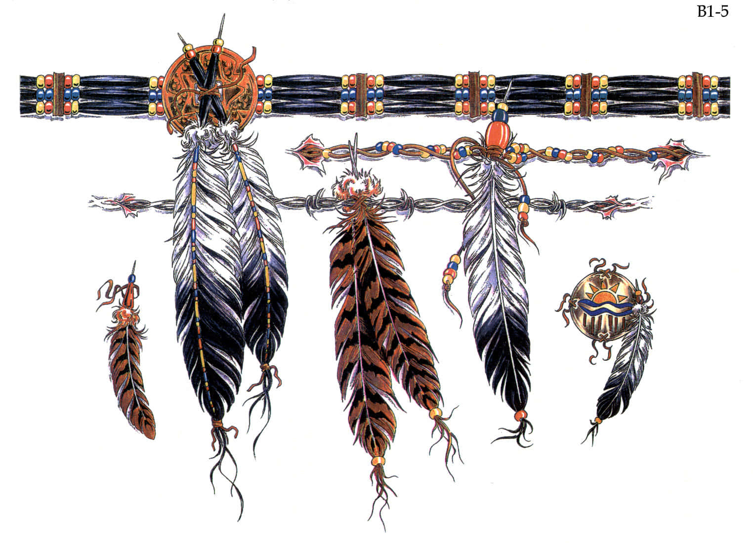 Enindfødt Amerikansk Indianer Iført Traditionelt Hovedpynt Og Stående I Et Malerisk Landskab. Wallpaper