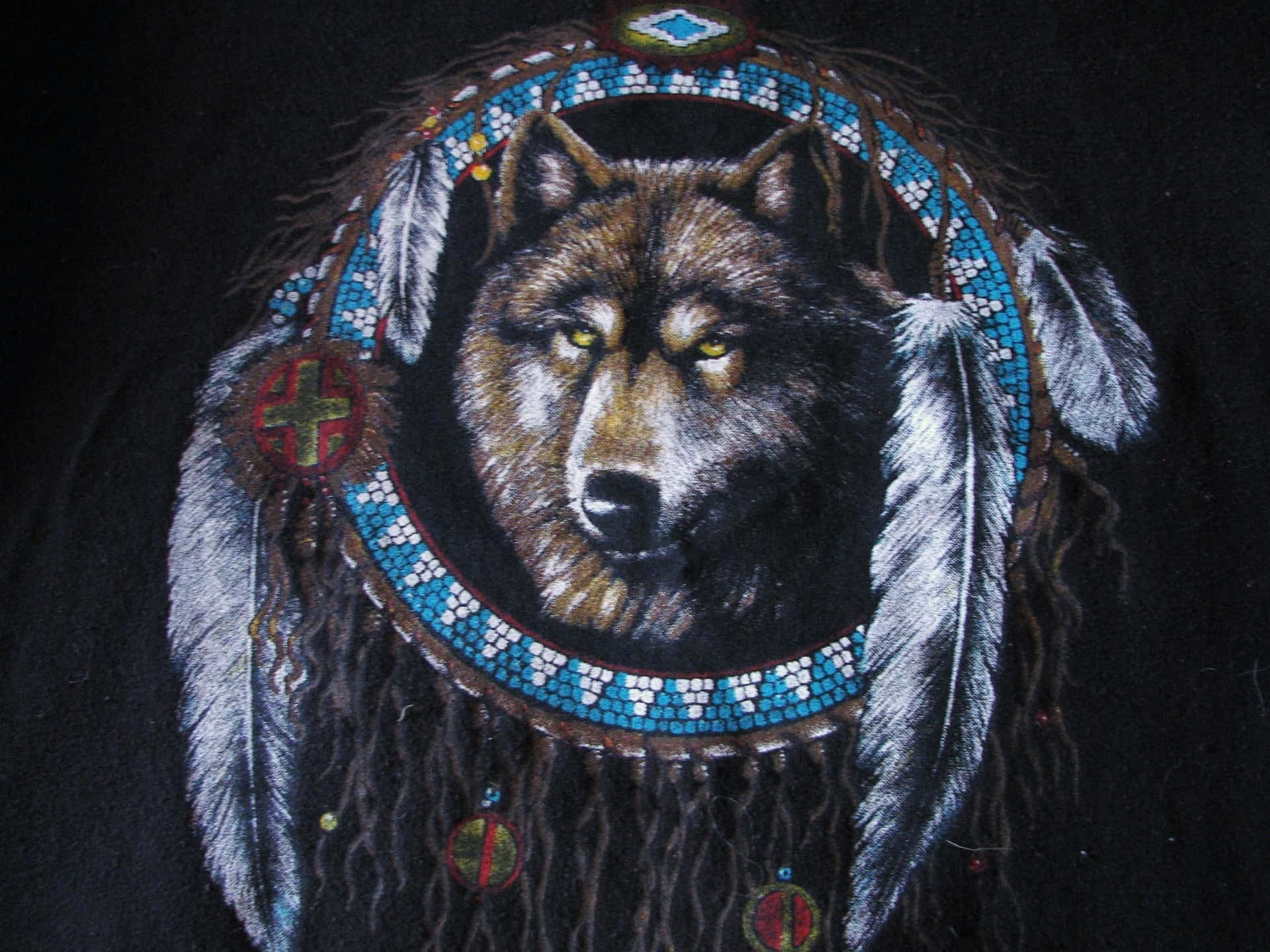Et portræt af en stolt indfødt amerikansk indianer mand Wallpaper