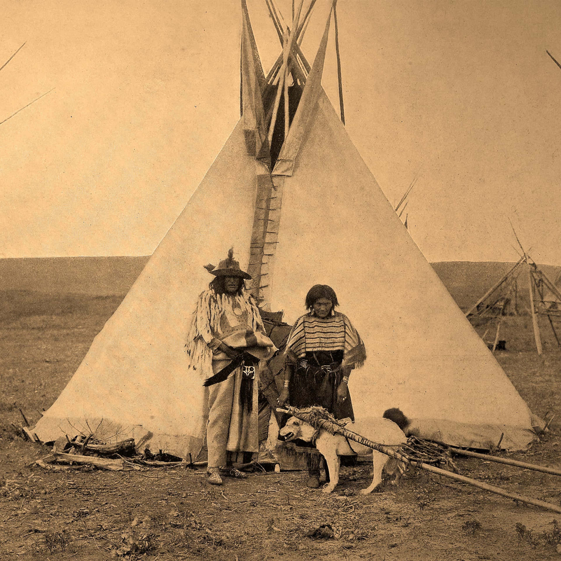 Native American Couple With Dog Pictures