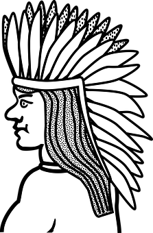 Native American Profile Illustration PNG
