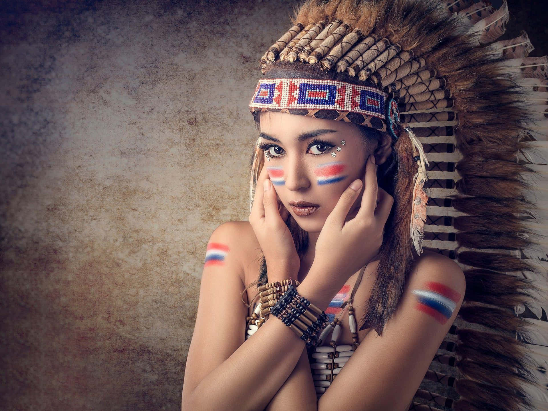 Native Model With Face Paint Wallpaper