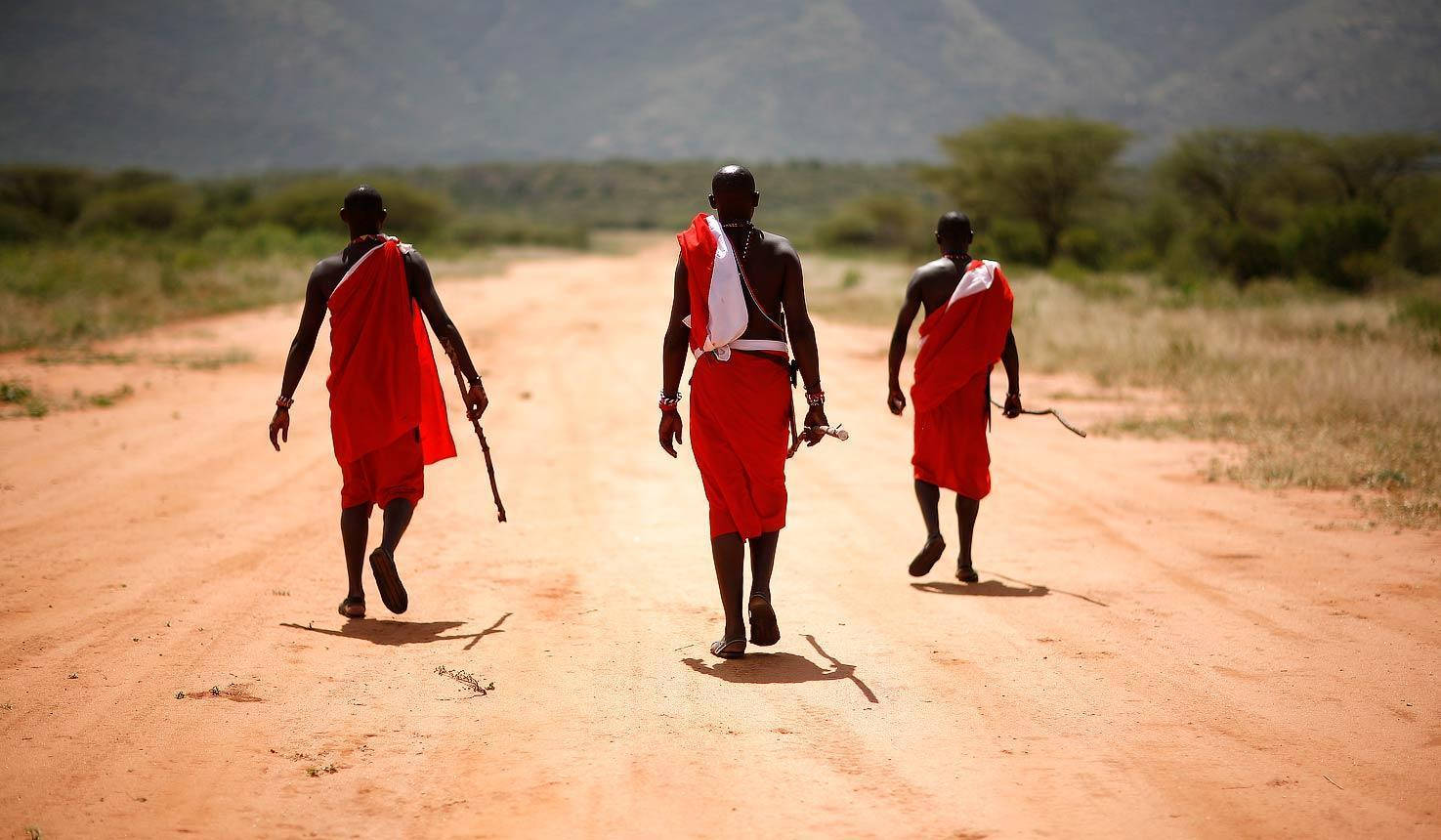 Eingeborenemenschen In Kenia, Afrika. Wallpaper