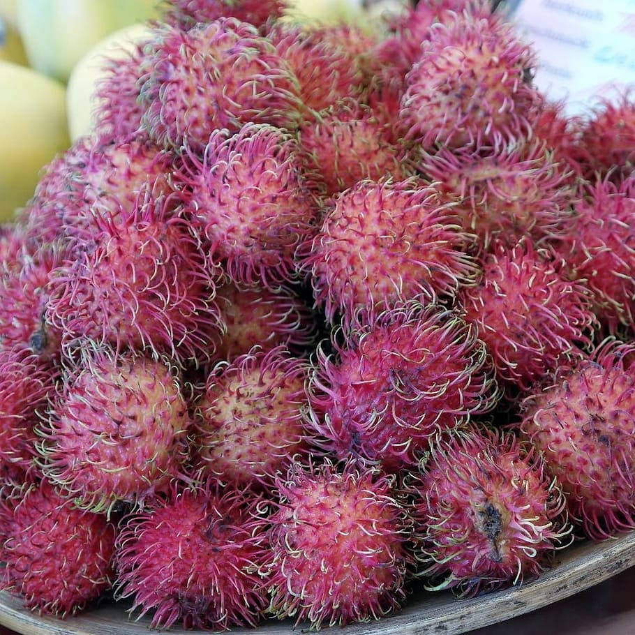 Fruttafresca Di Rambutan Nativa Del Sud-est Asiatico Sfondo
