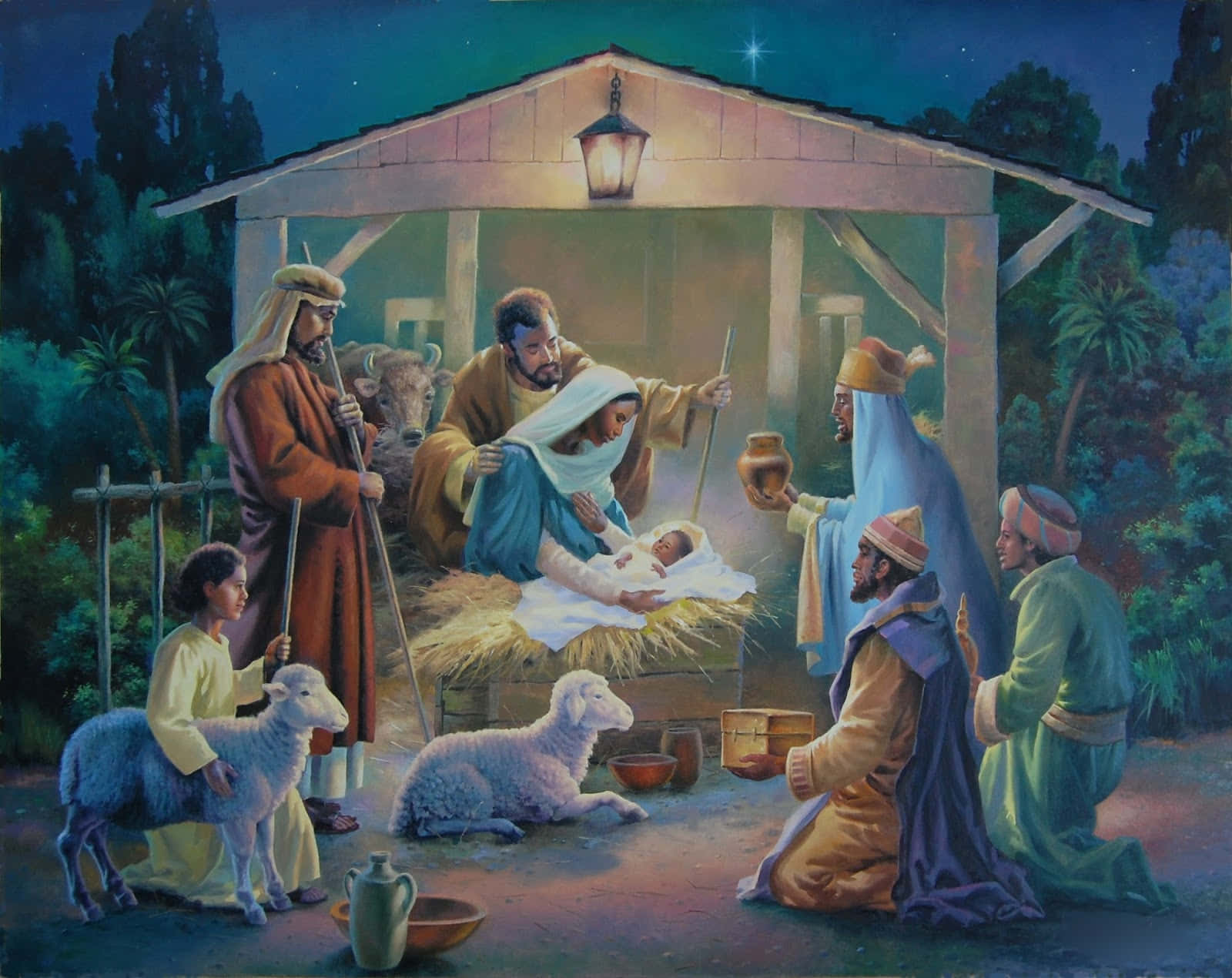 Julensmirakel Med Jesu Fødsel.