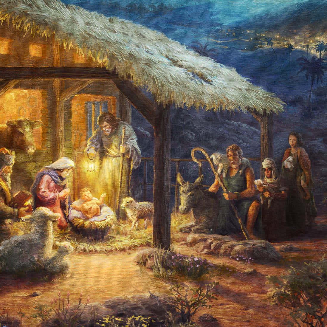 Dentidløse Scene Med Jesu Fødsel