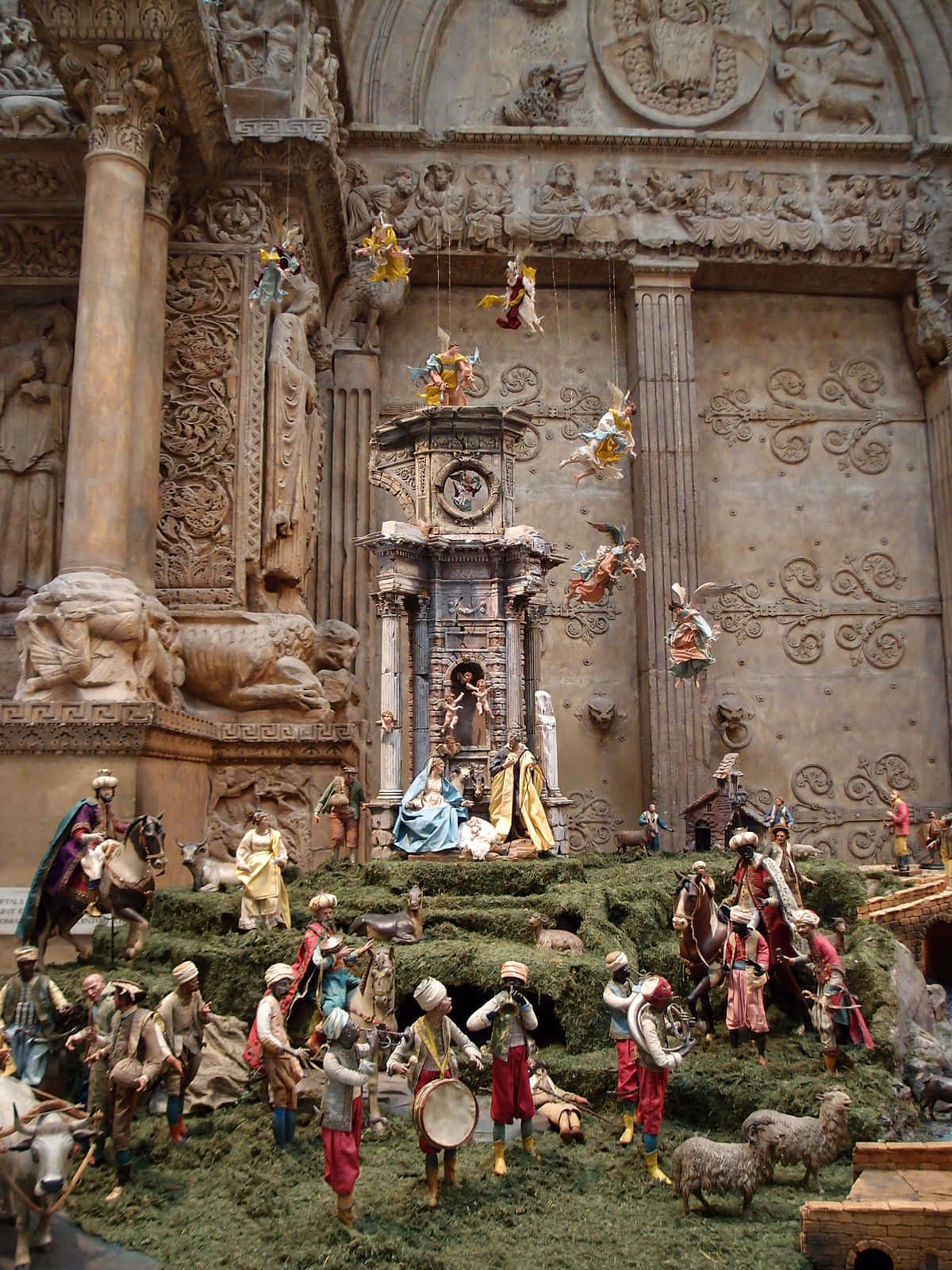 Unahermosa Escena De La Natividad Durante Las Fiestas.