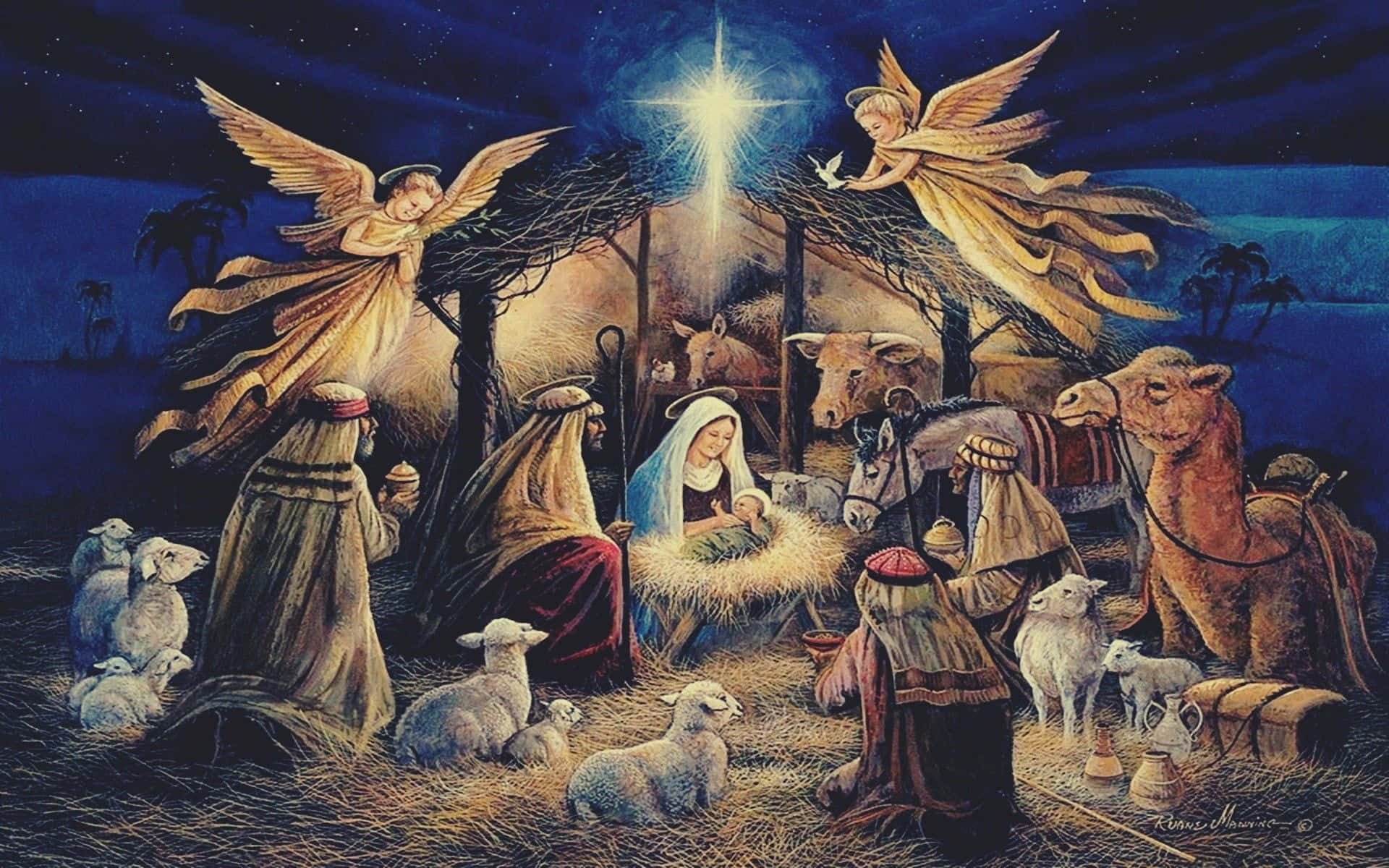 Image  Nativity Scene on Christmas Night