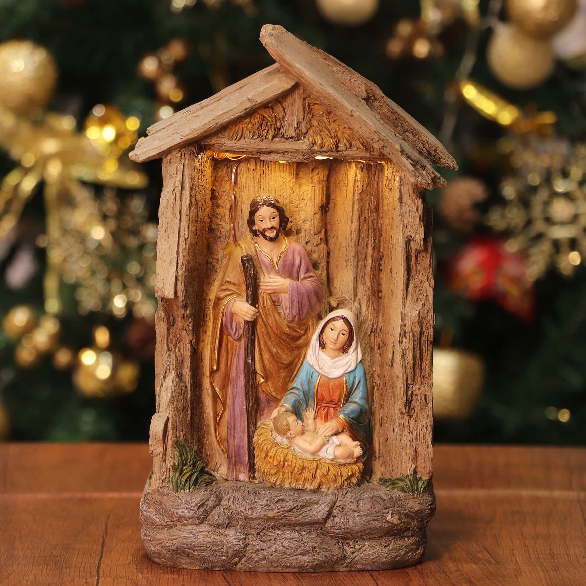 Celebrate the Holy Season with a Festive Nativity Scene.