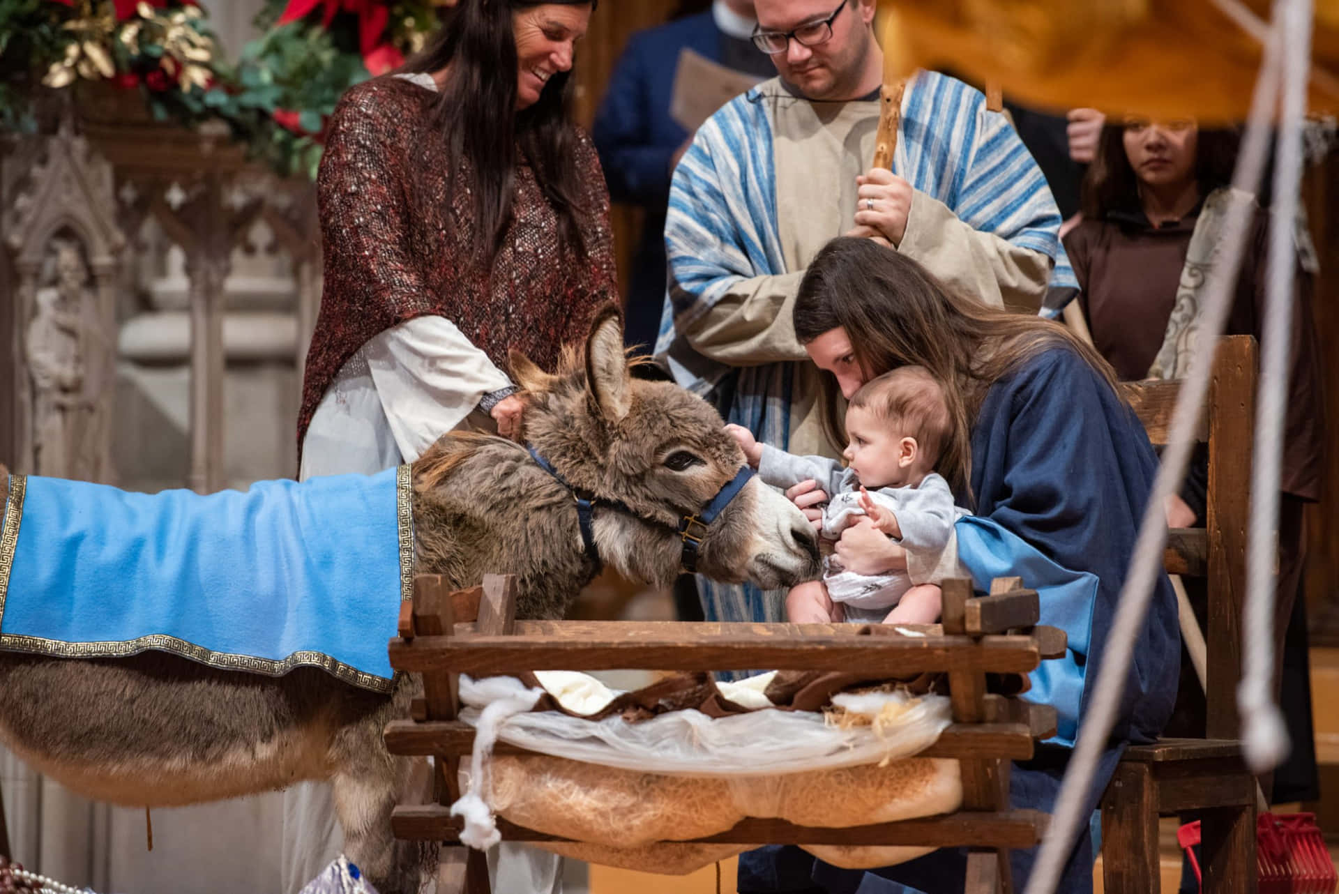 A classic nativity scene during the Christmas season