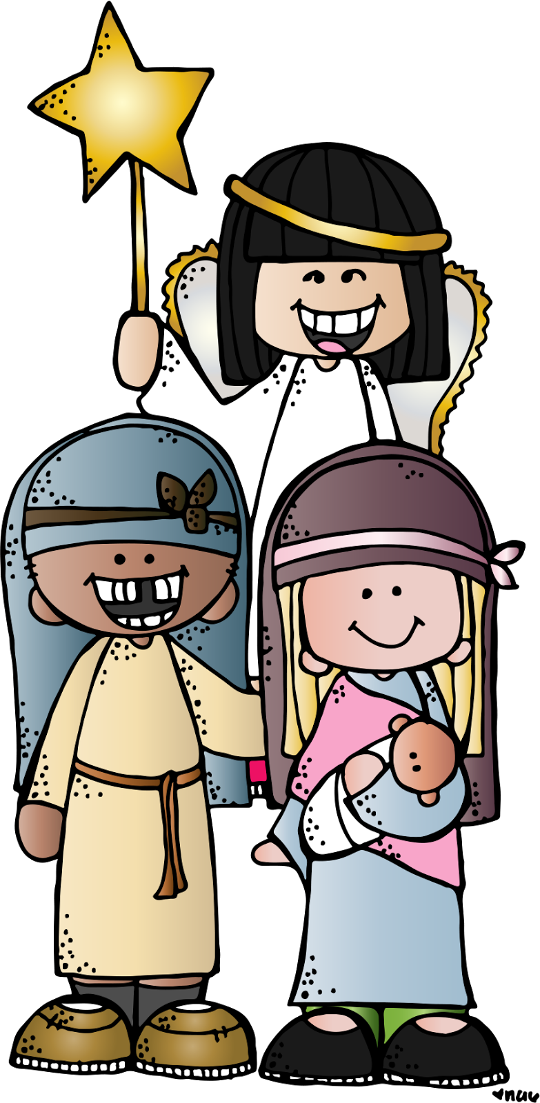 Nativity Scene Cartoon Characters PNG