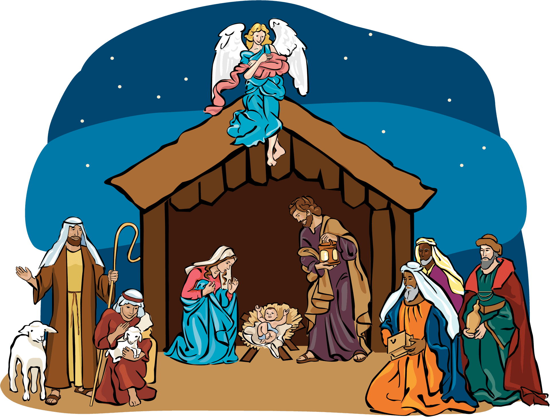 Download Nativity Scene Illustration | Wallpapers.com