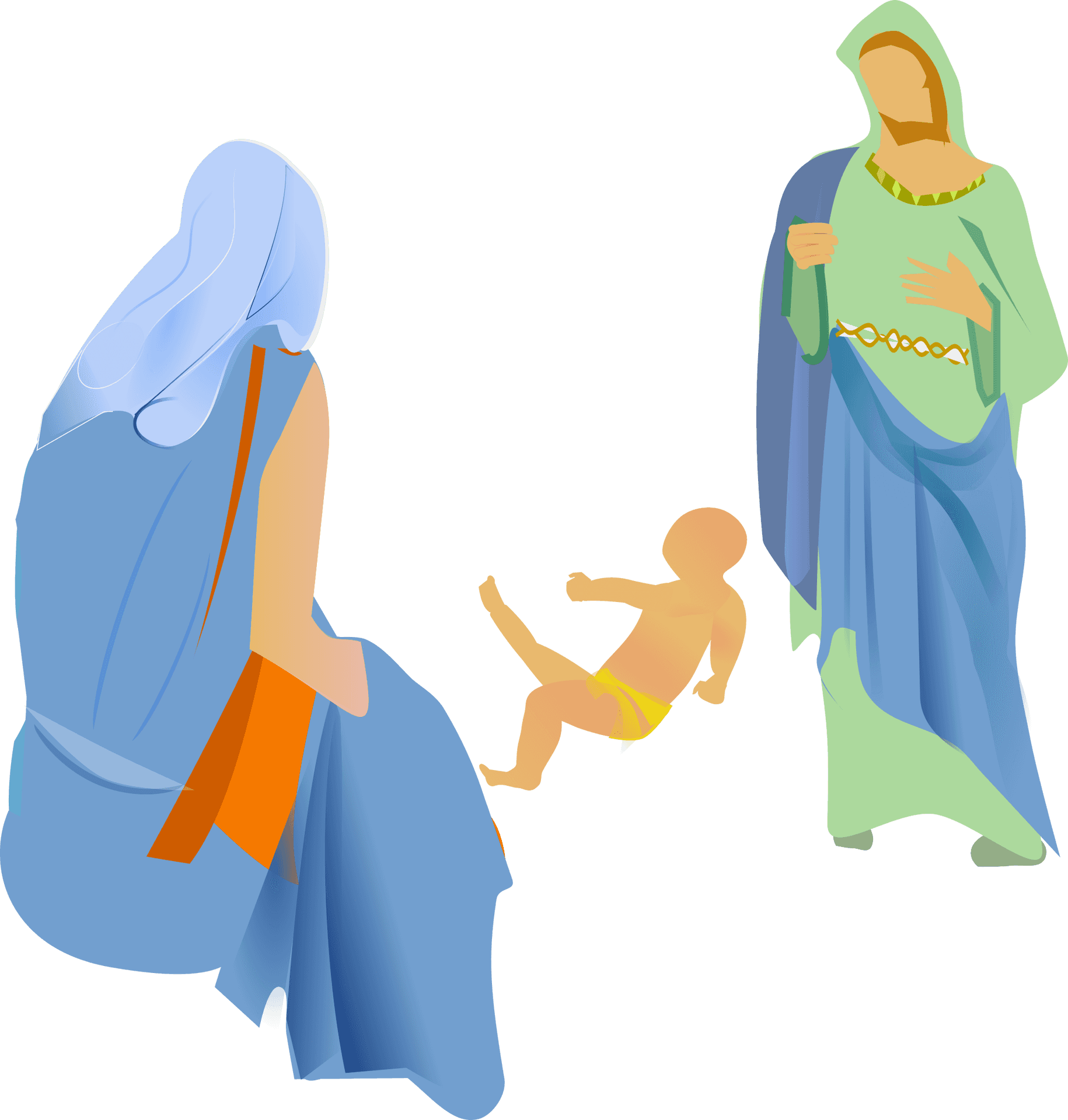 Nativity Scene Mary Joseph Baby Jesus Vector PNG