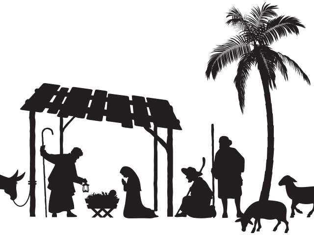 Nativity Silhouette Scene PNG