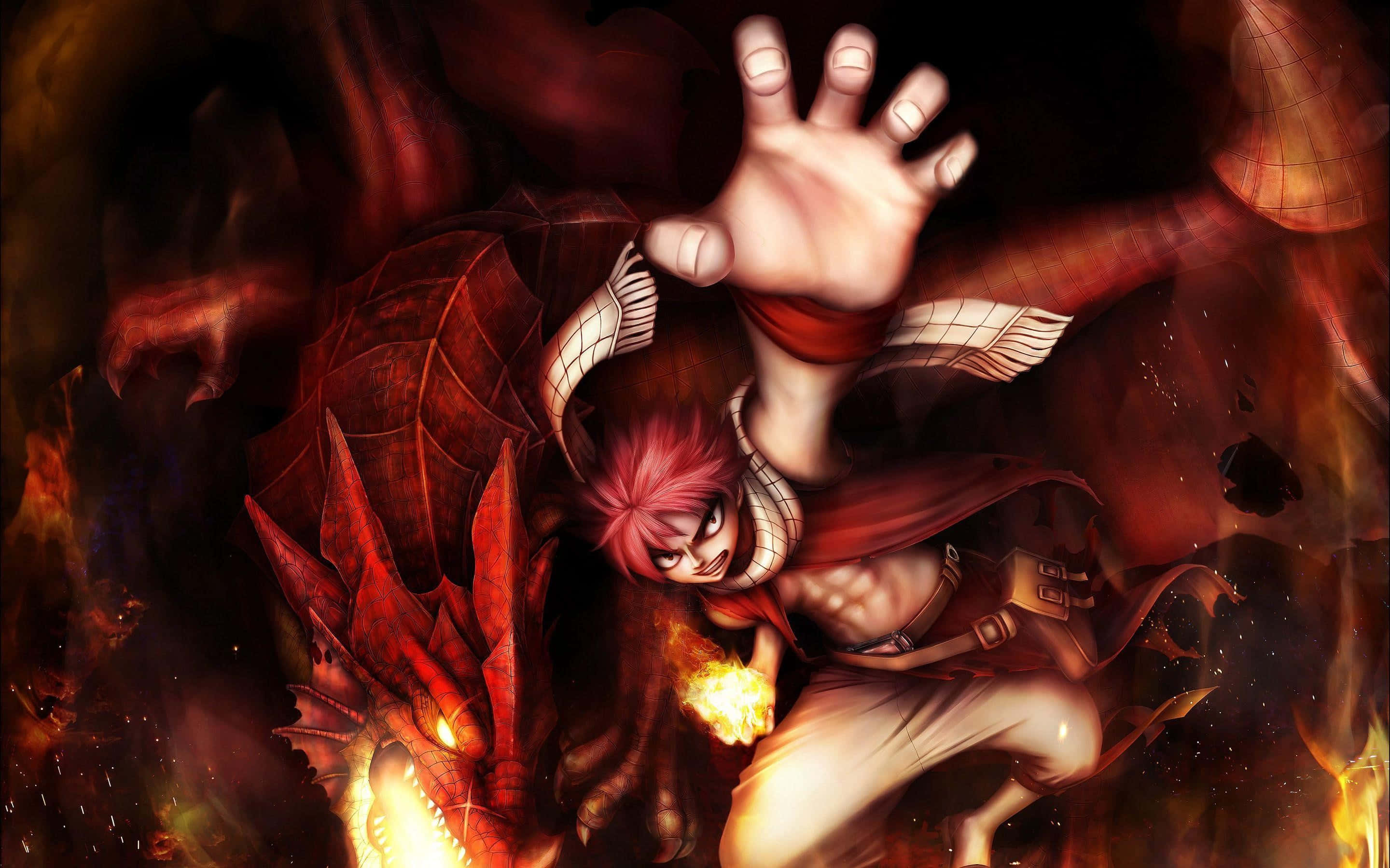 Natsu Dragneel, Fiery Dragon Slayer of Fairy Tail Wallpaper