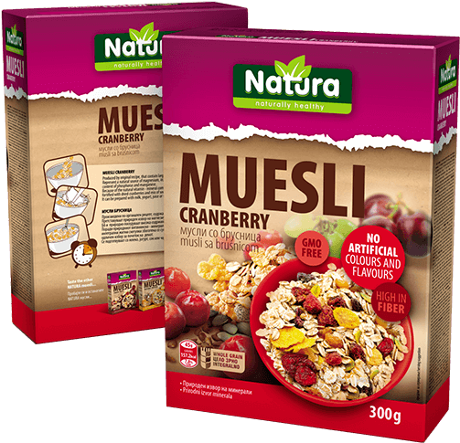 Natura Cranberry Muesli Packaging PNG