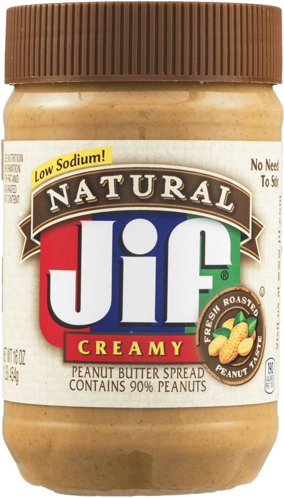 Natural Jif Creamy Peanut Butter Jar PNG