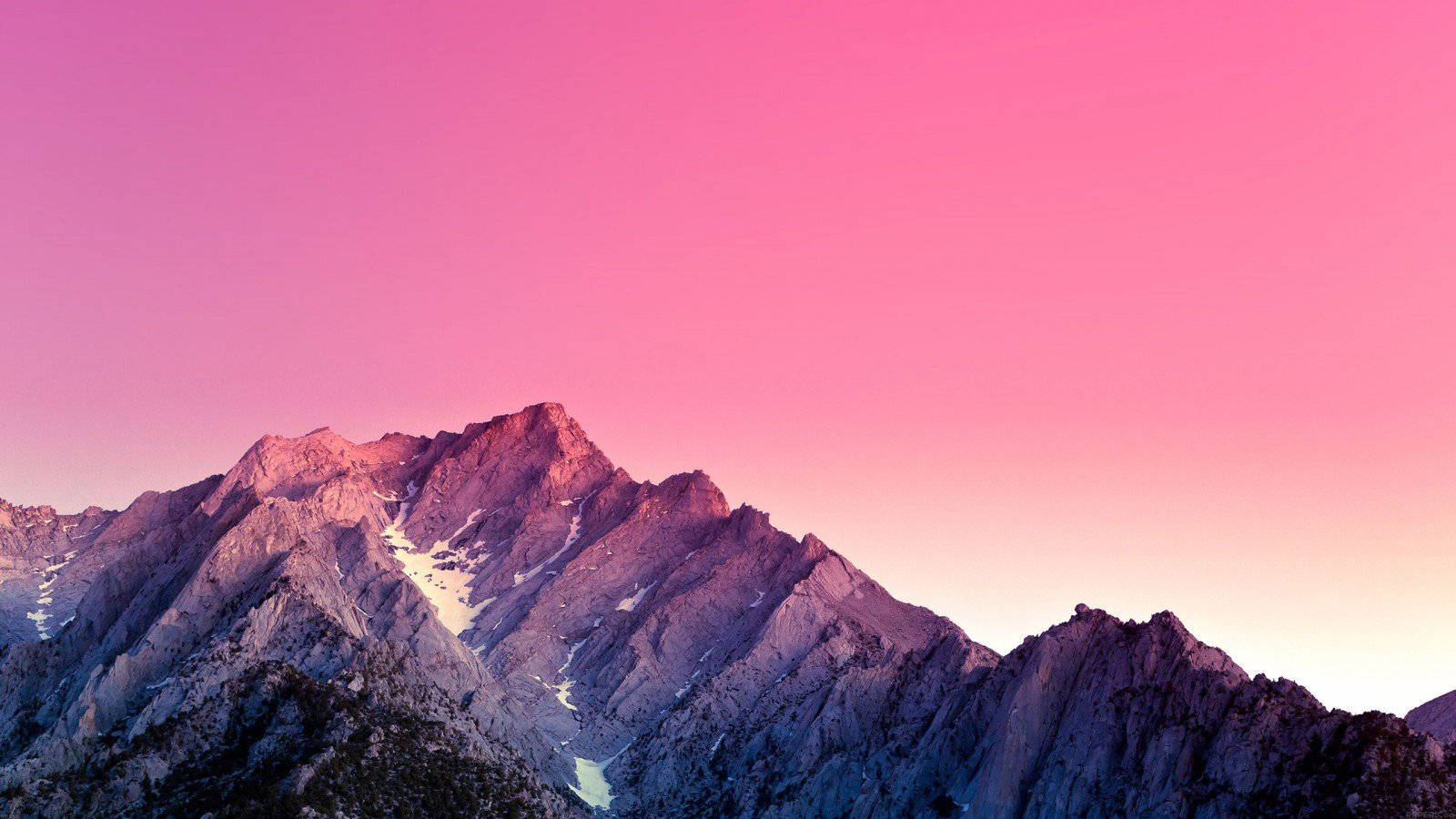 Naturlig bjerg lyserød æstetisk himmel Wallpaper
