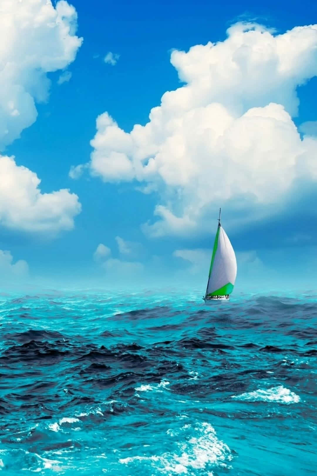 White And Green Sailboat Nature Android Hd Wallpaper