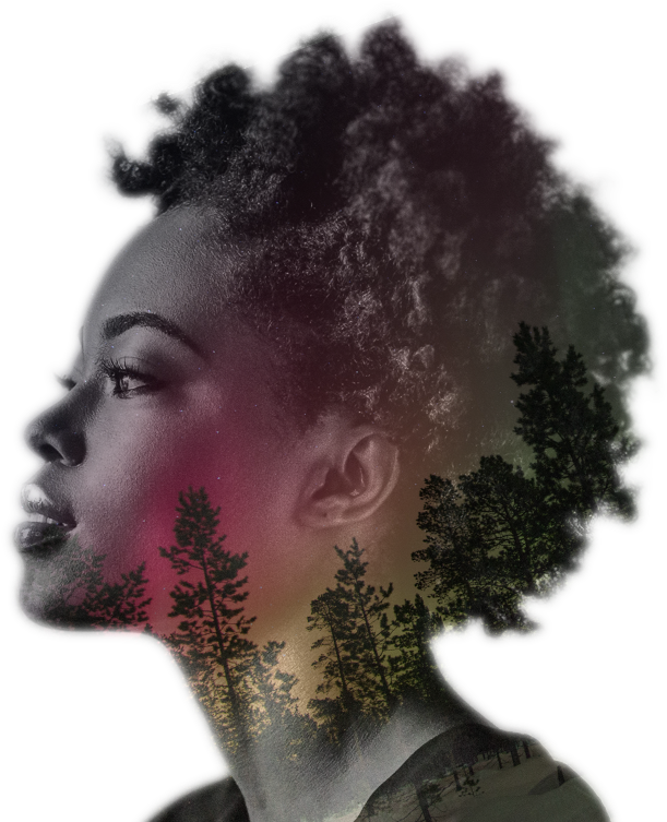 Nature Inspired Hairstyle Profile PNG