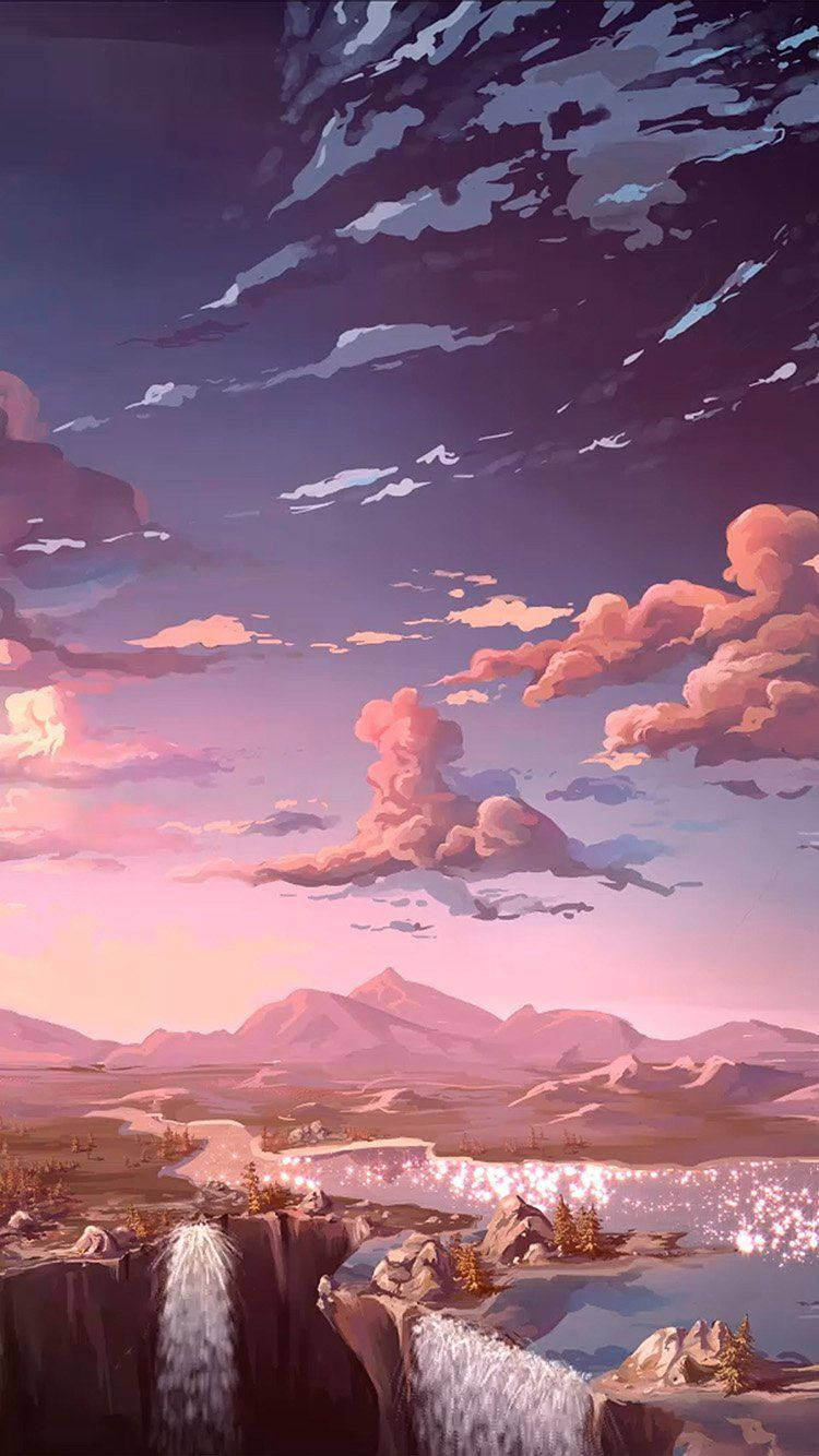 Nature Landscape Anime Aesthetic Sunset