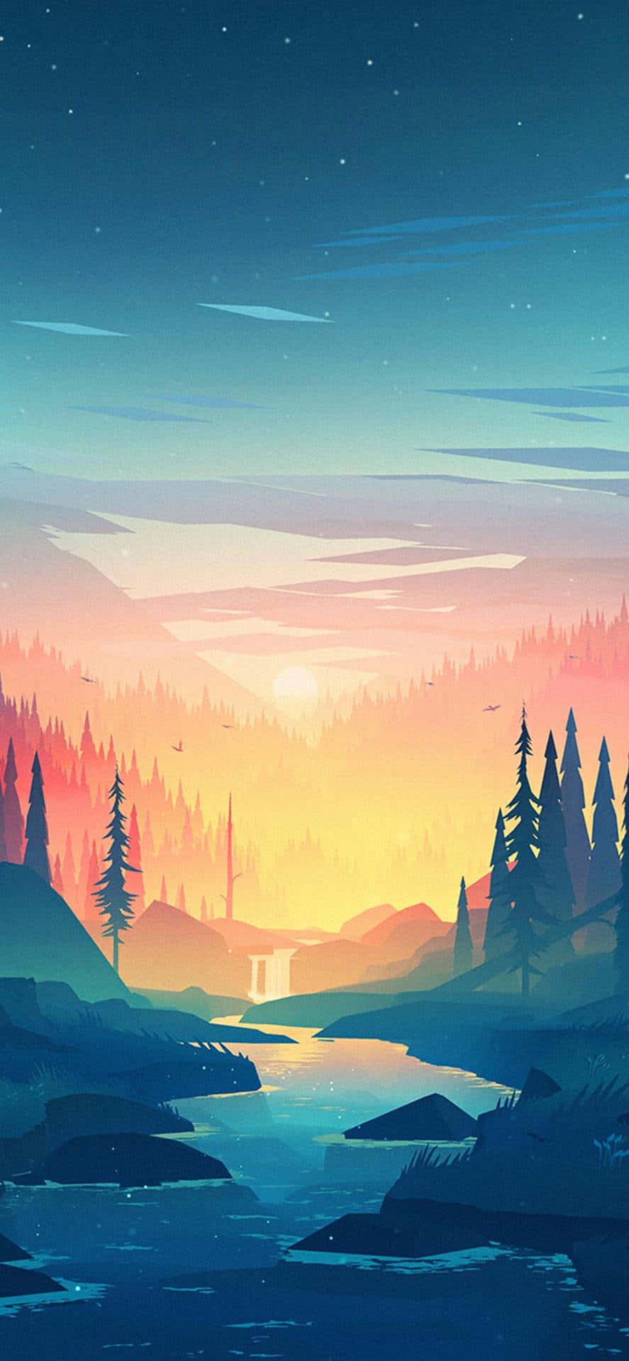 Nature Sunset Apple Iphone X Wallpaper