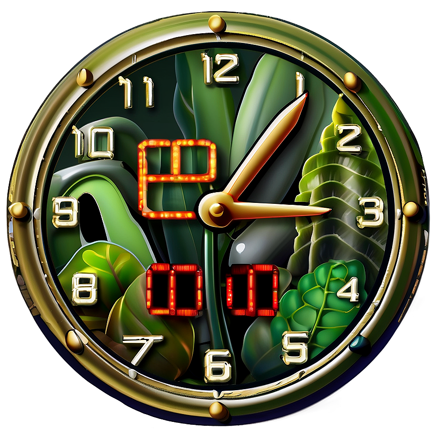 Nature Themed Clock Clipart Png Nqn97 PNG