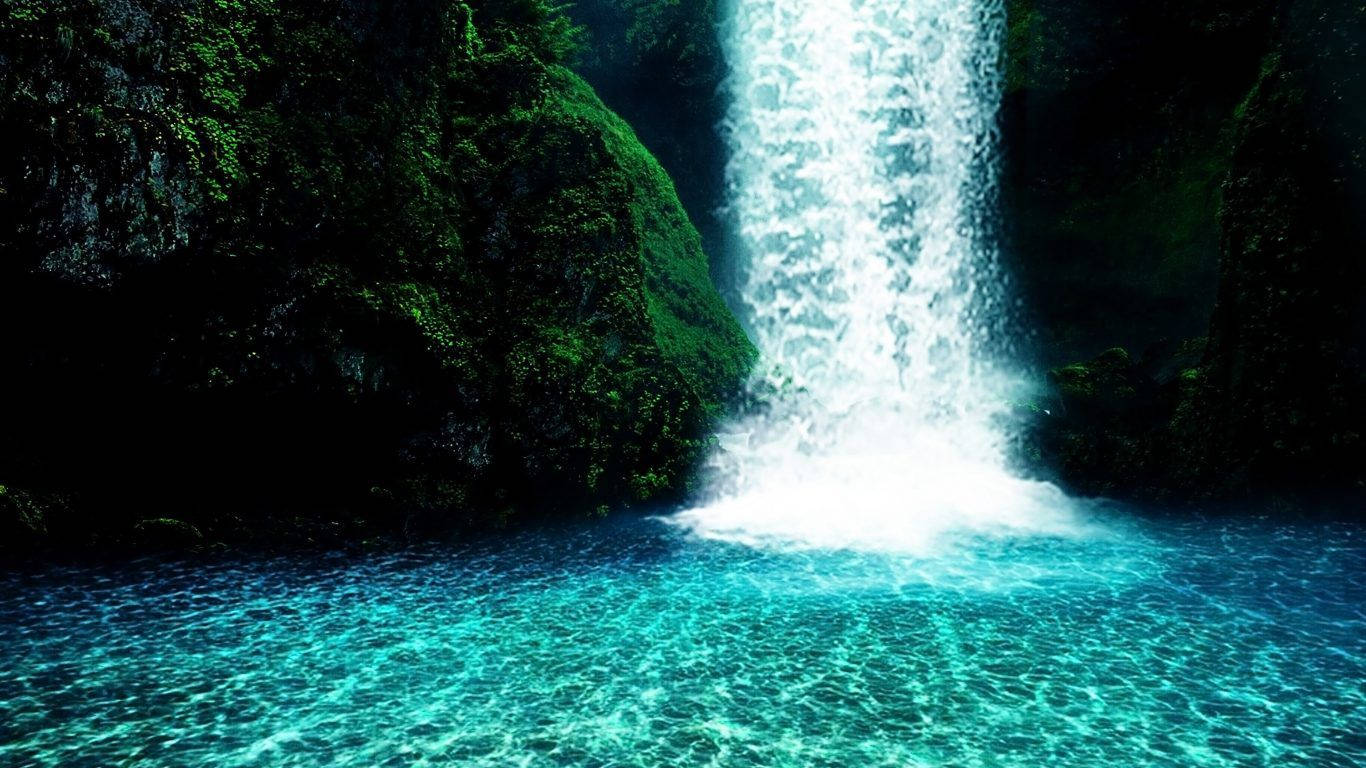 Nature Waterfalls Digital Art