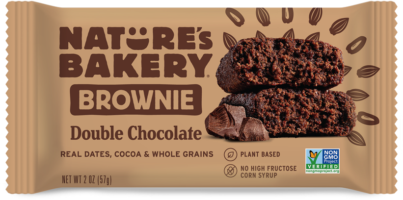 Natures Bakery Double Chocolate Brownie Packaging PNG