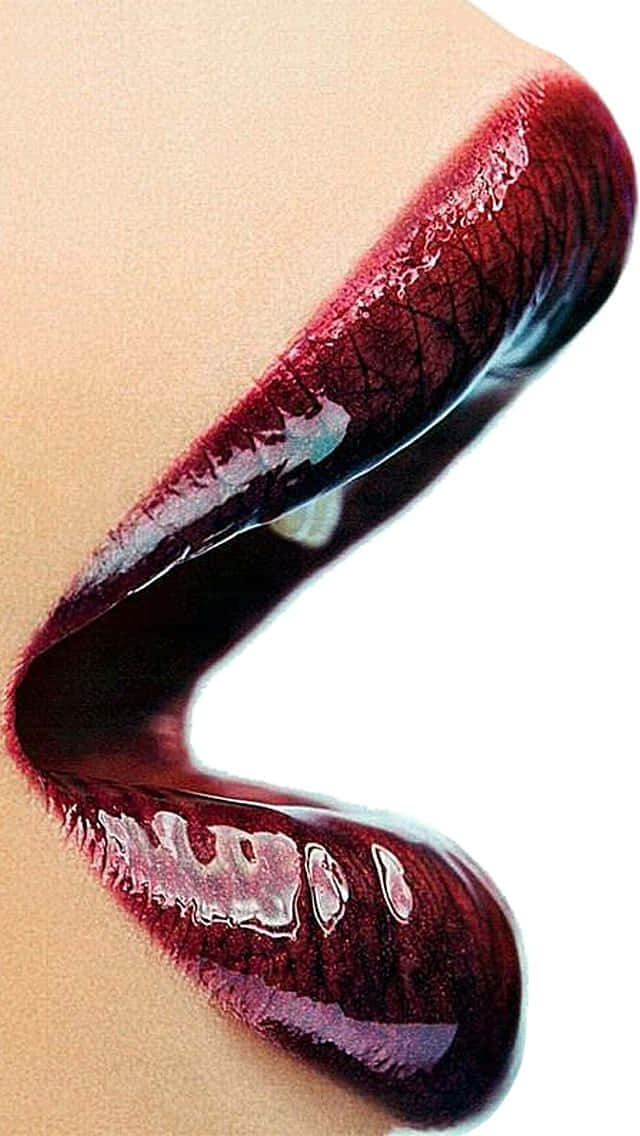 Naughty Glossy Lips Wallpaper