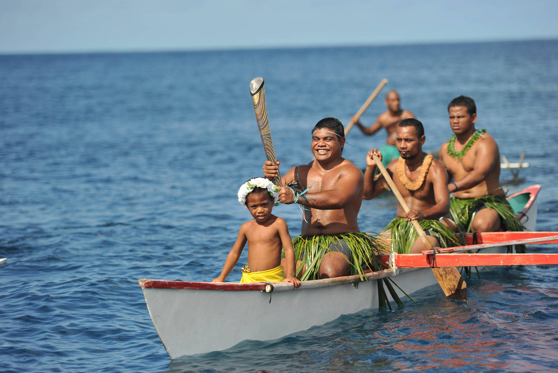 Nauruislanders Su Una Barca Sfondo