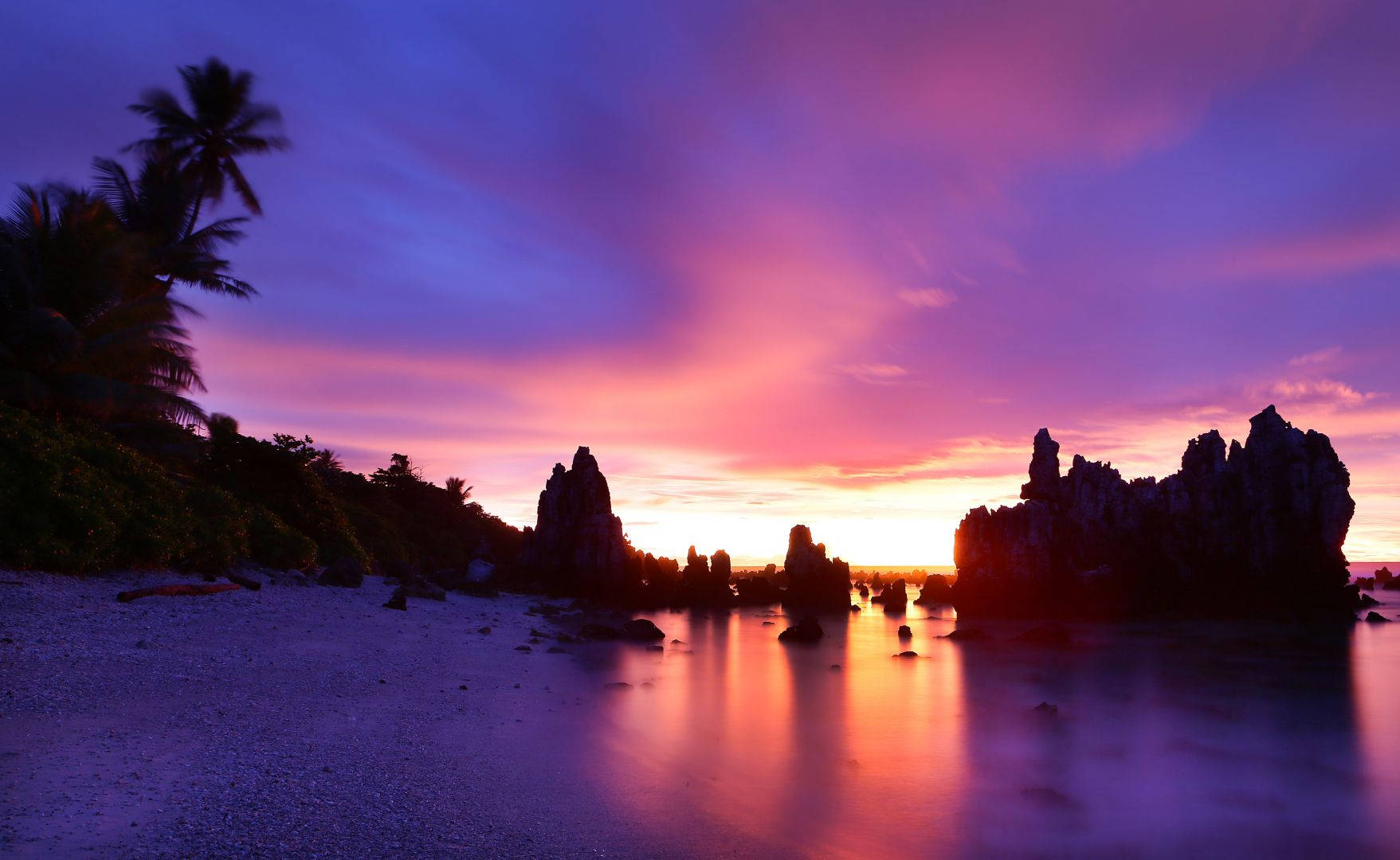 Nauru Purple Sunset Sky Wallpaper