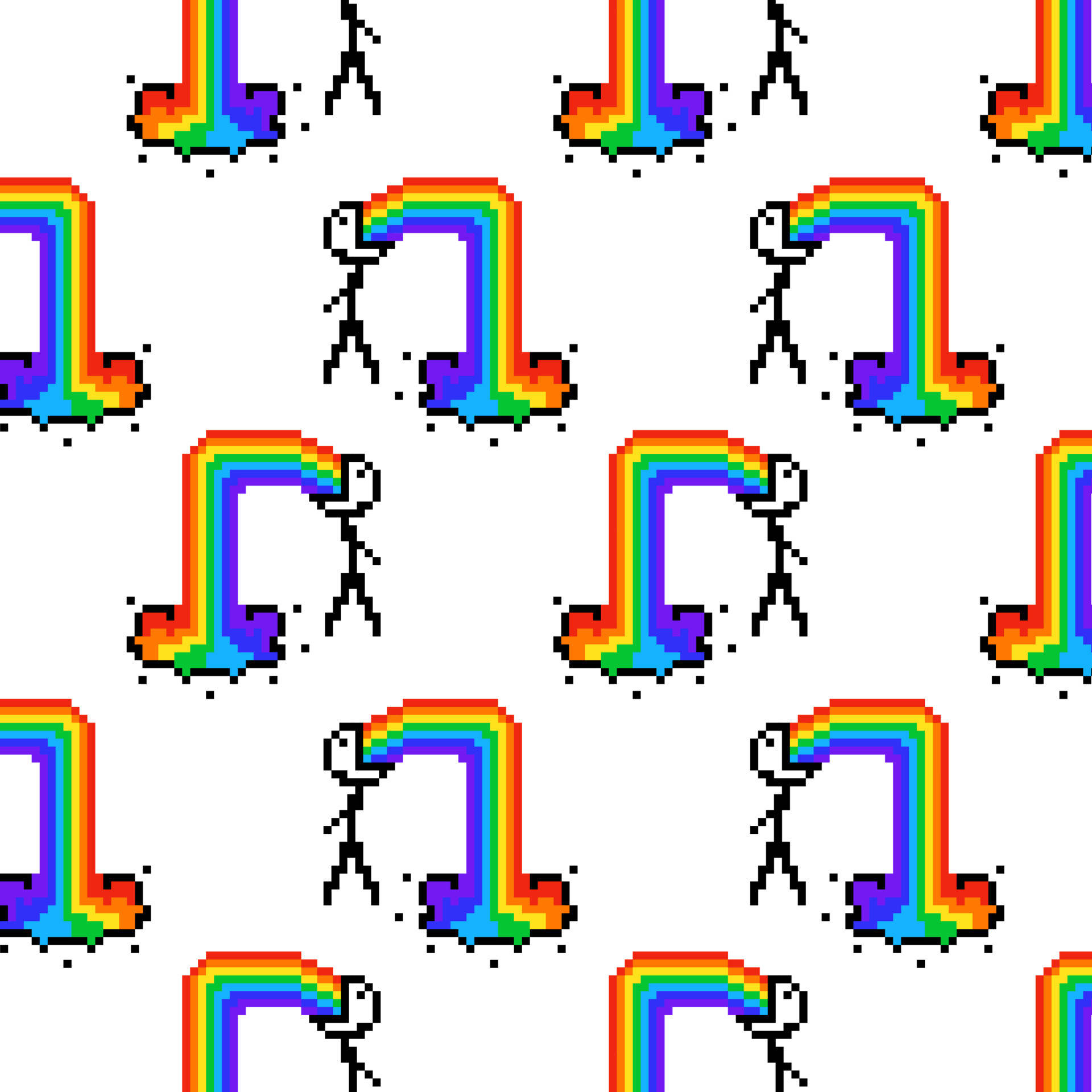 Nauseous Stick Figures Vomiting Rainbows Wallpaper