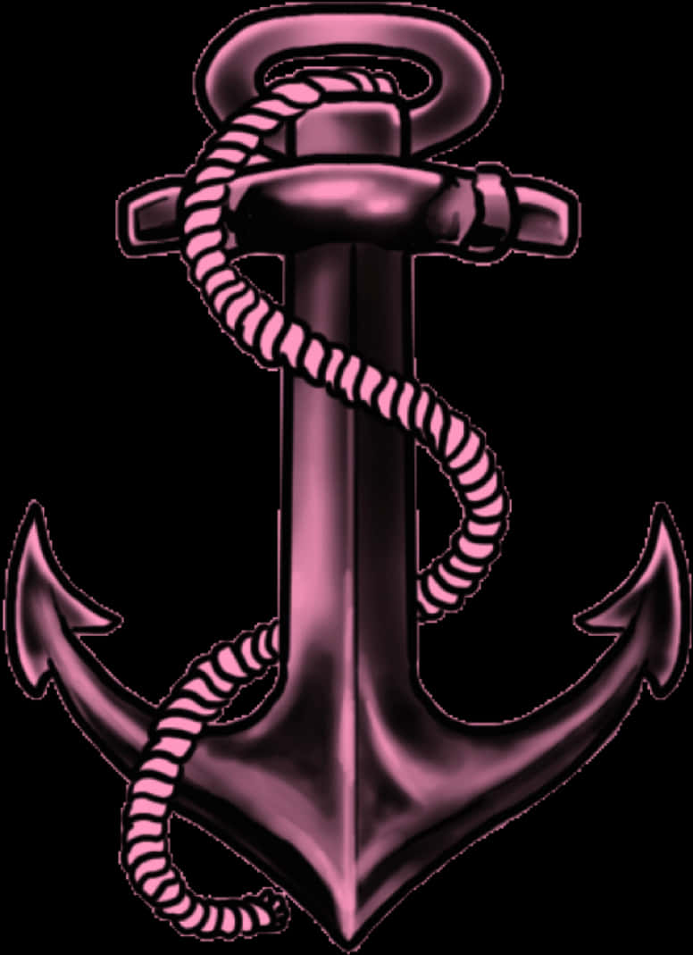 Nautical Anchor Tattoo Design PNG