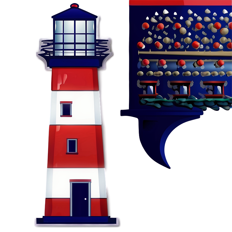 Nautical Lighthouse Design Png Usw PNG
