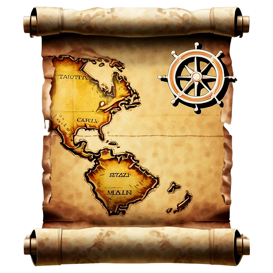 Nautical Map Scroll Paper Png Kol9 PNG