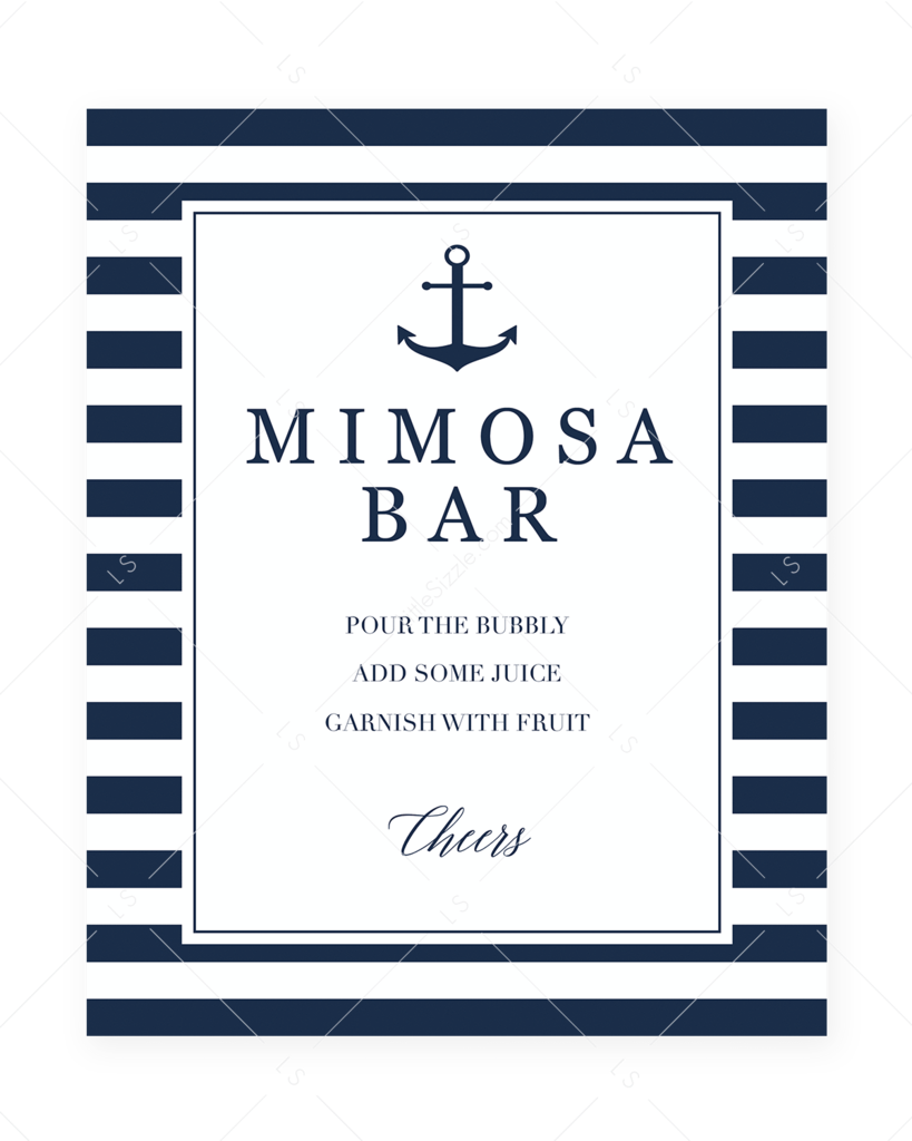 Nautical Mimosa Bar Sign PNG