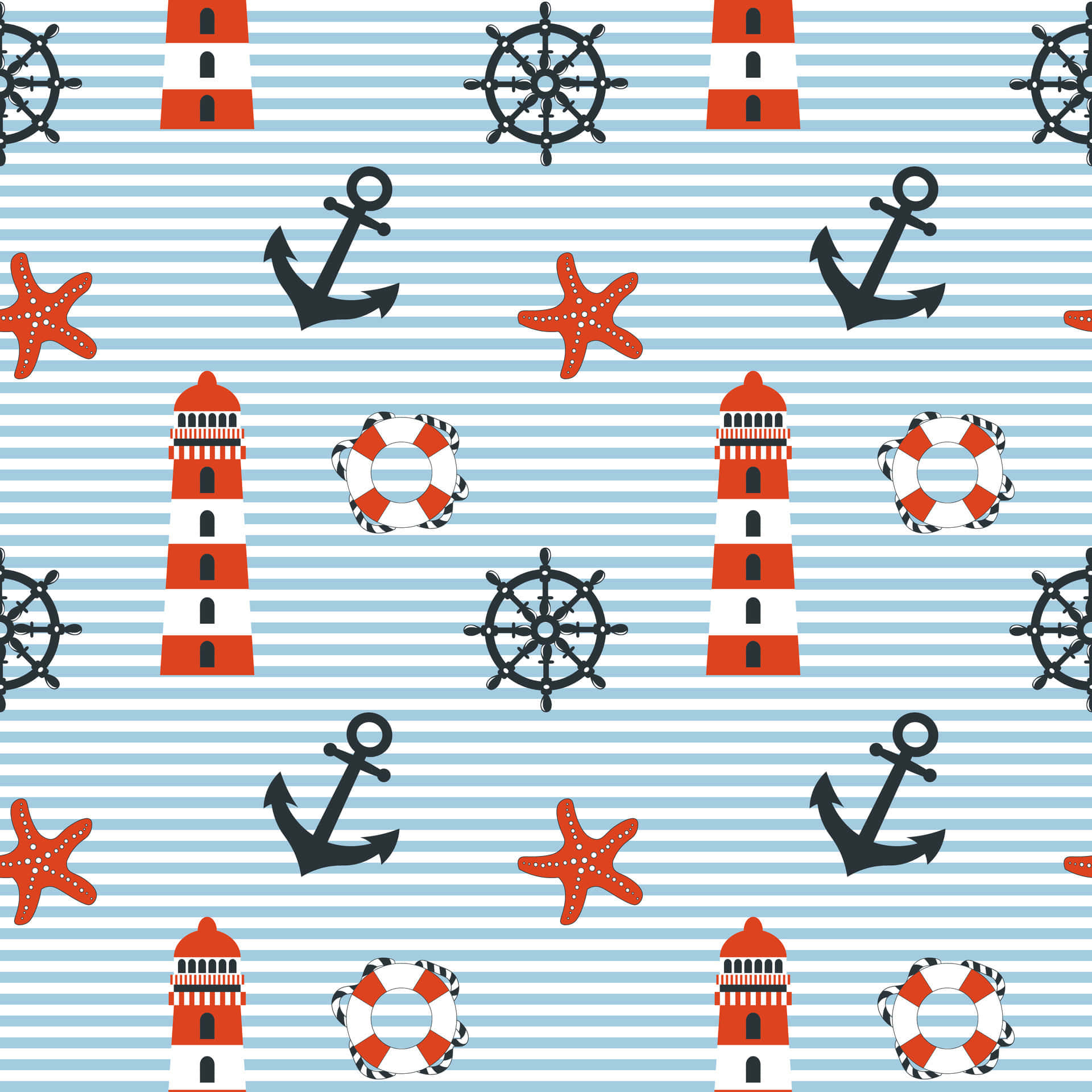 Desain Pola Nautical Wallpaper