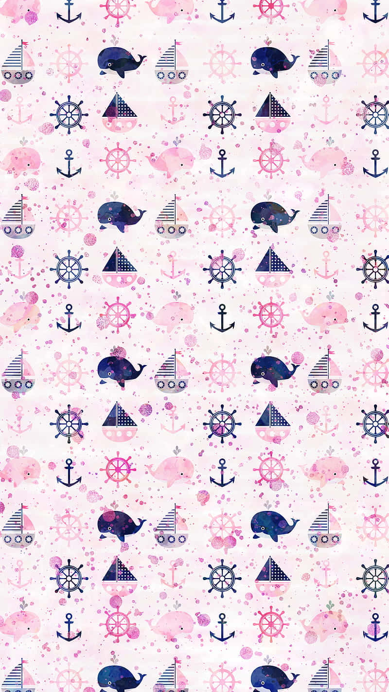 Pola Nautical Desain Fantasi Wallpaper