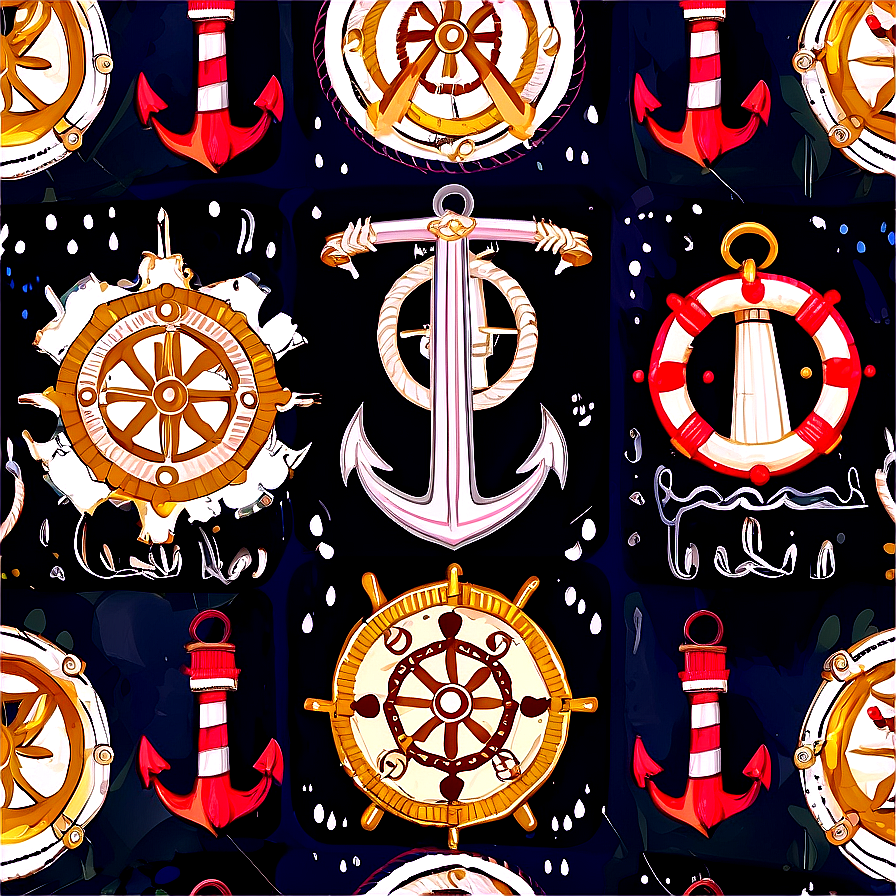 Nautical Seamless Pattern Png Rsw PNG