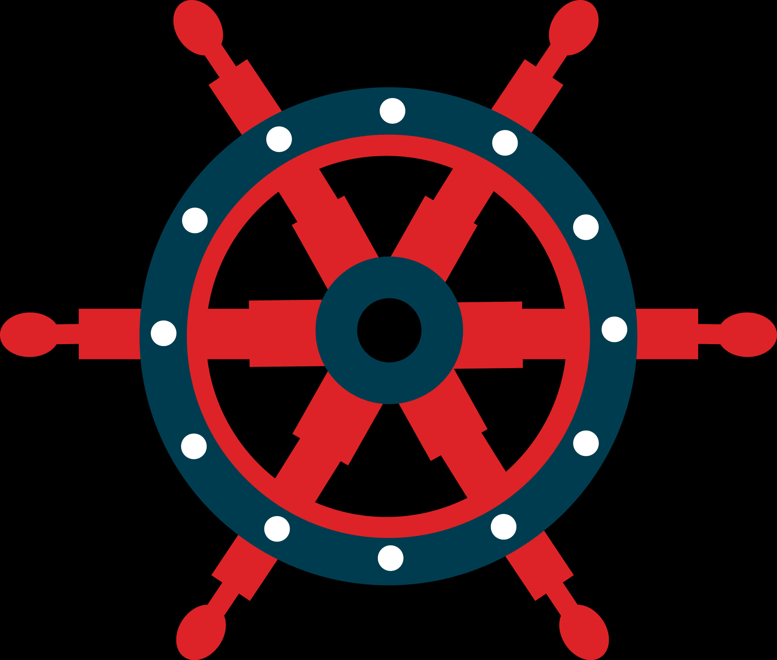Nautical Ship Wheel Vector PNG