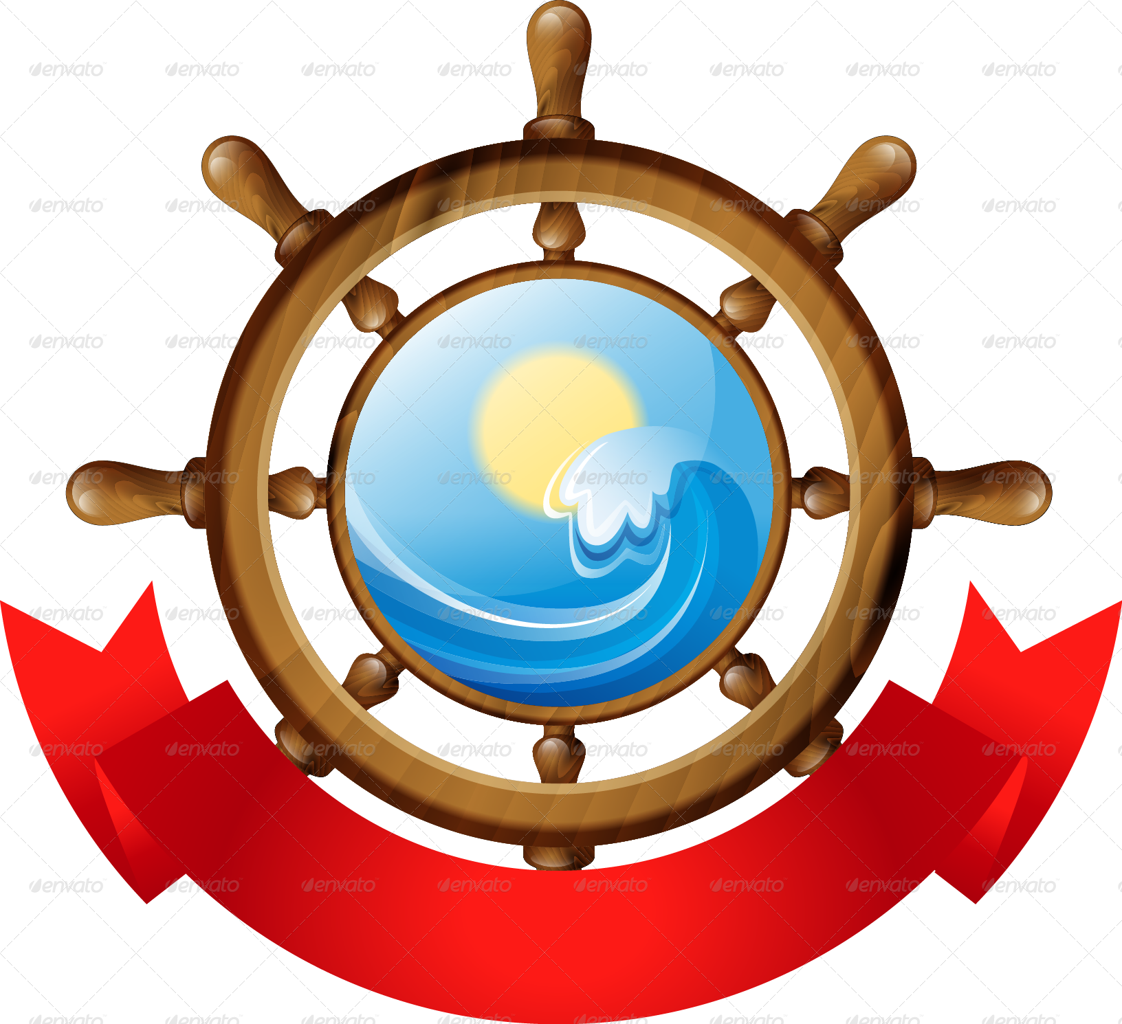 Nautical Steering Wheel Icon PNG