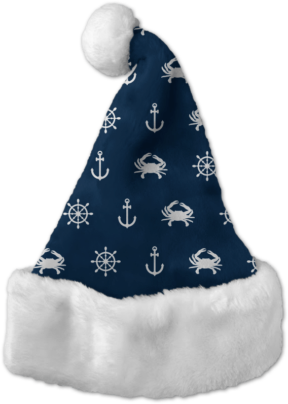Nautical Theme Santa Hat Transparent Background PNG