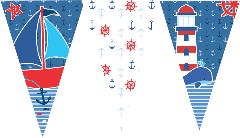 Nautical Themed Banner Design PNG