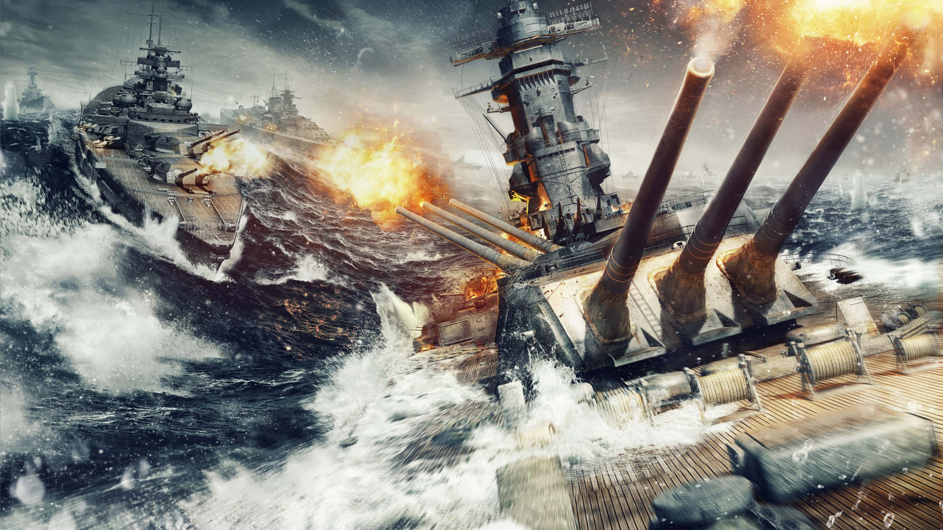 Naval_ Battle_ Artillery_ Fire.jpg Wallpaper