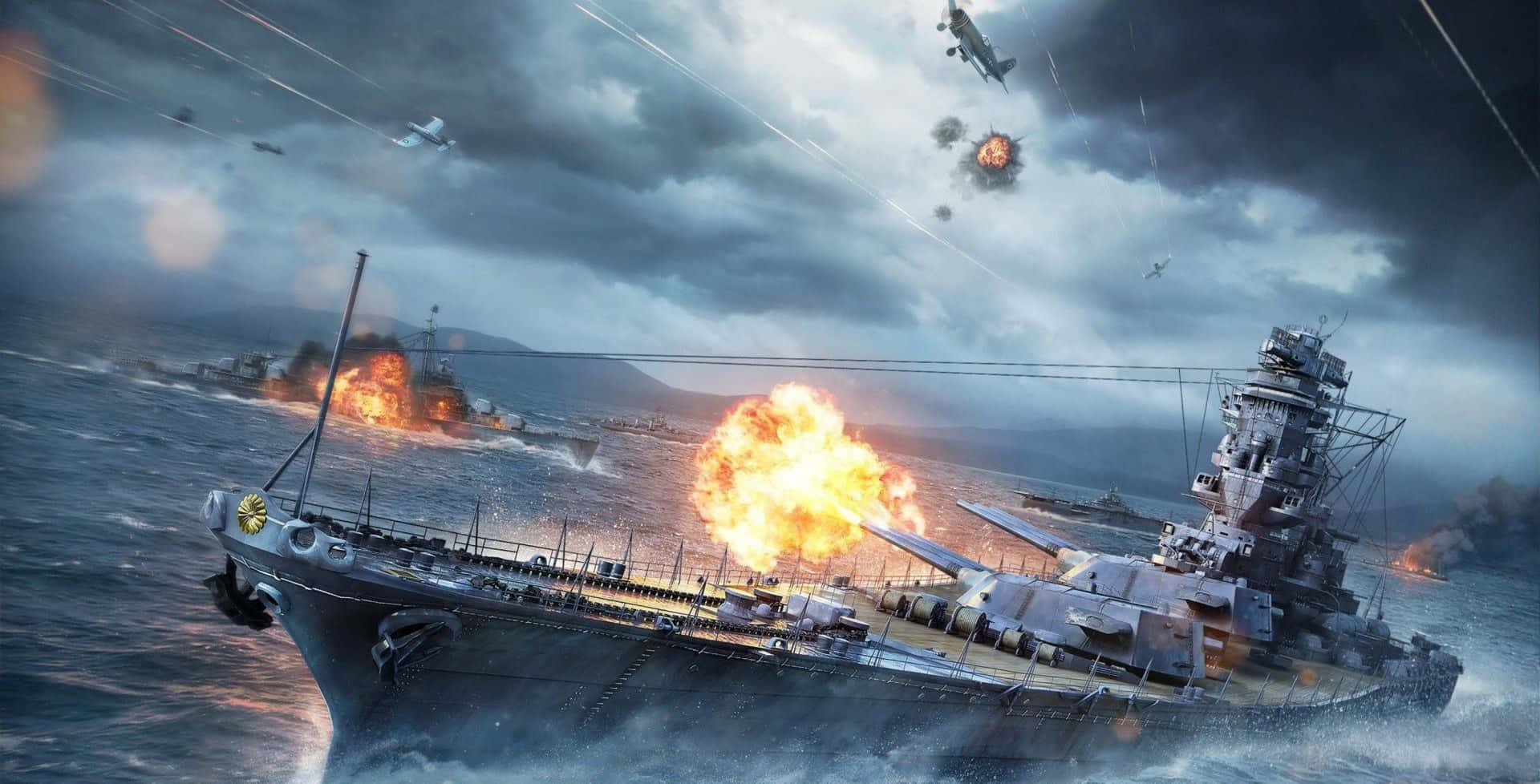 Naval_ Battle_ Artwork Wallpaper