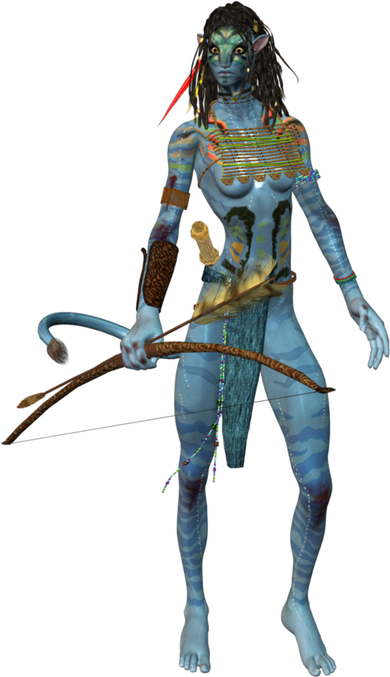 Na'vi_ Hunter_with_ Bow_ Avatar PNG